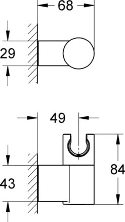 GROHE Rainshower Wandhouder - Verstelbaar - Chroom - 27055000 -Thuis Badkamer 678x1200