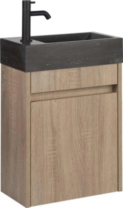 Merkloos Saqu Eurotrend Fonteinkraan - Hoog Model - Toiletkraan - Koudwaterkraan - Mat Zwart -Thuis Badkamer 710x1200