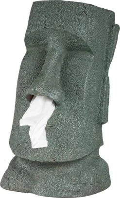 Rotary Hero® Moai - Tissue Box Houder Voor Zakdoeken Tissue Dispenser Cosmeticadoekjesbox - Voor Keuken Badkamer Slaapkamer - Rechthoekig - 18x19x31.5 Cm