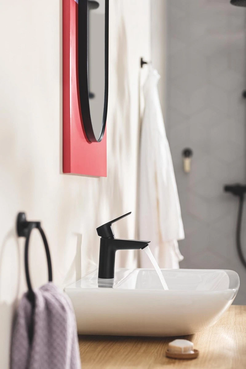 GROHE QuickFix Start Wastafelkraan - M-Size - Push Open - Mat Zwart 7 GROHE QuickFix Start Wastafelkraan - M-Size - Push Open - Mat Zwart - Afbeelding 5