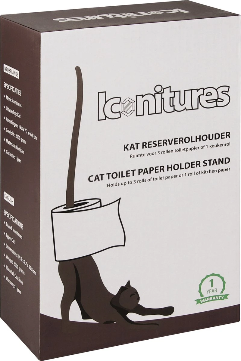 KAT Reserverolhouder - Toiletrolstandaard - Keukenrolhouder - WC Rolhouder Staand - Toiletrolhouder Staand - Reserverolhouders - Poes 9 KAT Reserverolhouder - Toiletrolstandaard - Keukenrolhouder - WC Rolhouder Staand - Toiletrolhouder Staand - Reserverolhouders - Poes - Afbeelding 7