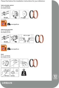 Tiger Urban Toiletaccessoireset - Toiletborstel Met Houder - Toiletrolhouder Met Klep - Handdoekhaak - Zwart -Thuis Badkamer 810x1200 2