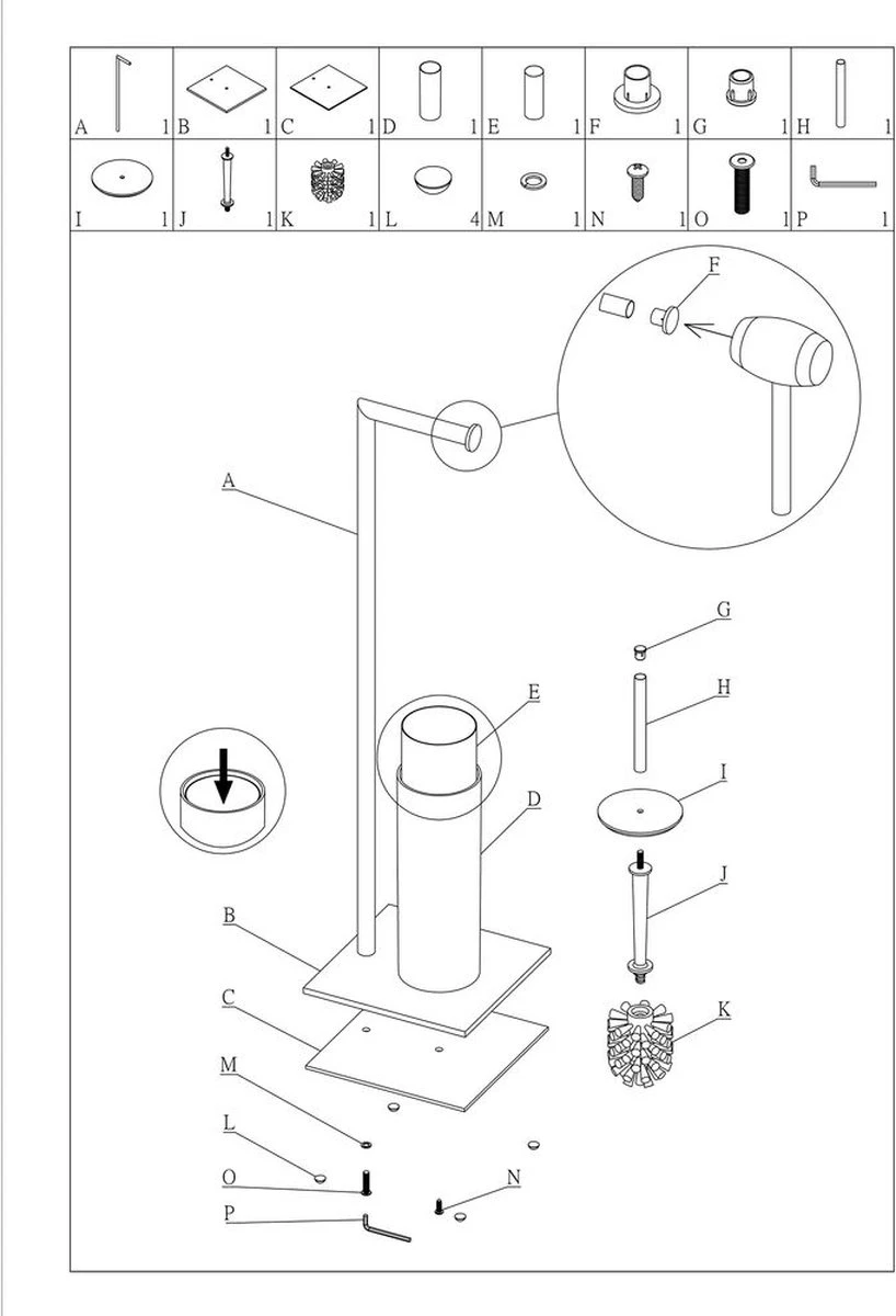 Sealskin Tube - Toiletbutler - Toiletrolhouder - Toiletborstel Met Houder - Vrijstaand - Zwart 9 Sealskin Tube - Toiletbutler - Toiletrolhouder - Toiletborstel Met Houder - Vrijstaand - Zwart - Afbeelding 7