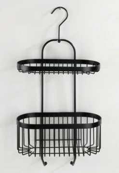 WENKO Doucherek 2-laags Classic Plus Black Mat Zwart - Doucherek Zonder Boren - Doucherek Hangend Zwart -Thuis Badkamer 831x1200