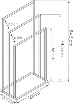 Badkamerhanger Handdoekenrek 3 Armen Zwart -Thuis Badkamer 838x1200 3