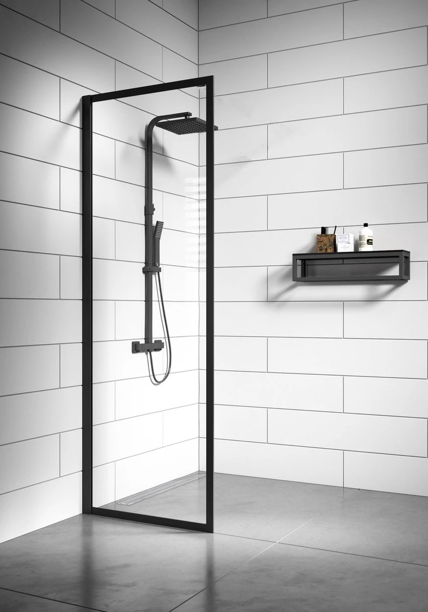 Badplaats Douchewand Georgia 40 Cm X 200 Cm - Zwart – Inloopdouche 8 Mm Veiligheidsglas 3 Badplaats Douchewand Georgia 40 Cm X 200 Cm - Zwart – Inloopdouche 8 Mm Veiligheidsglas