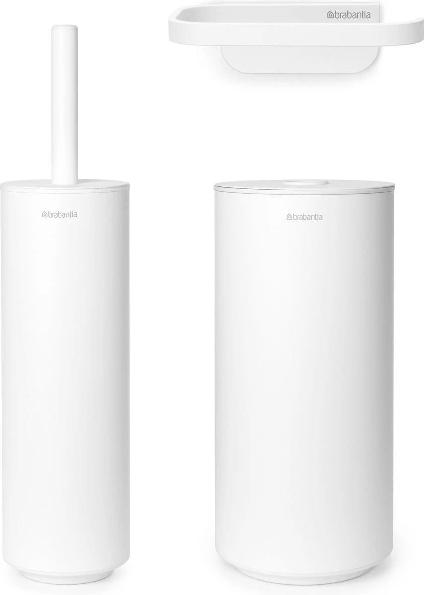 Brabantia MindSet Toiletaccessoires Set Van 3 - Mineral Fresh White 3 Brabantia MindSet Toiletaccessoires Set Van 3 - Mineral Fresh White