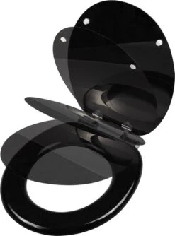 Casaria Wc-bril Met Deksel Sluitingsmechanisme Toiletzitting MDF Zwart -Thuis Badkamer 887x1200 1