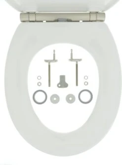 Tiger Boston - Toiletbril - WC Bril - Duroplast - Wit / RVS Geborsteld -Thuis Badkamer 889x1200