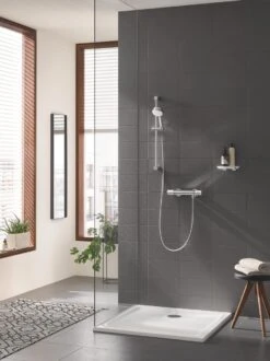 GROHE Grohtherm-1000 Performance Renovatieset - Met Thermostaatkraan, Koppelingen, Glijstang En Hoofddouche - CoolTouch - Chroom -Thuis Badkamer 899x1200 18