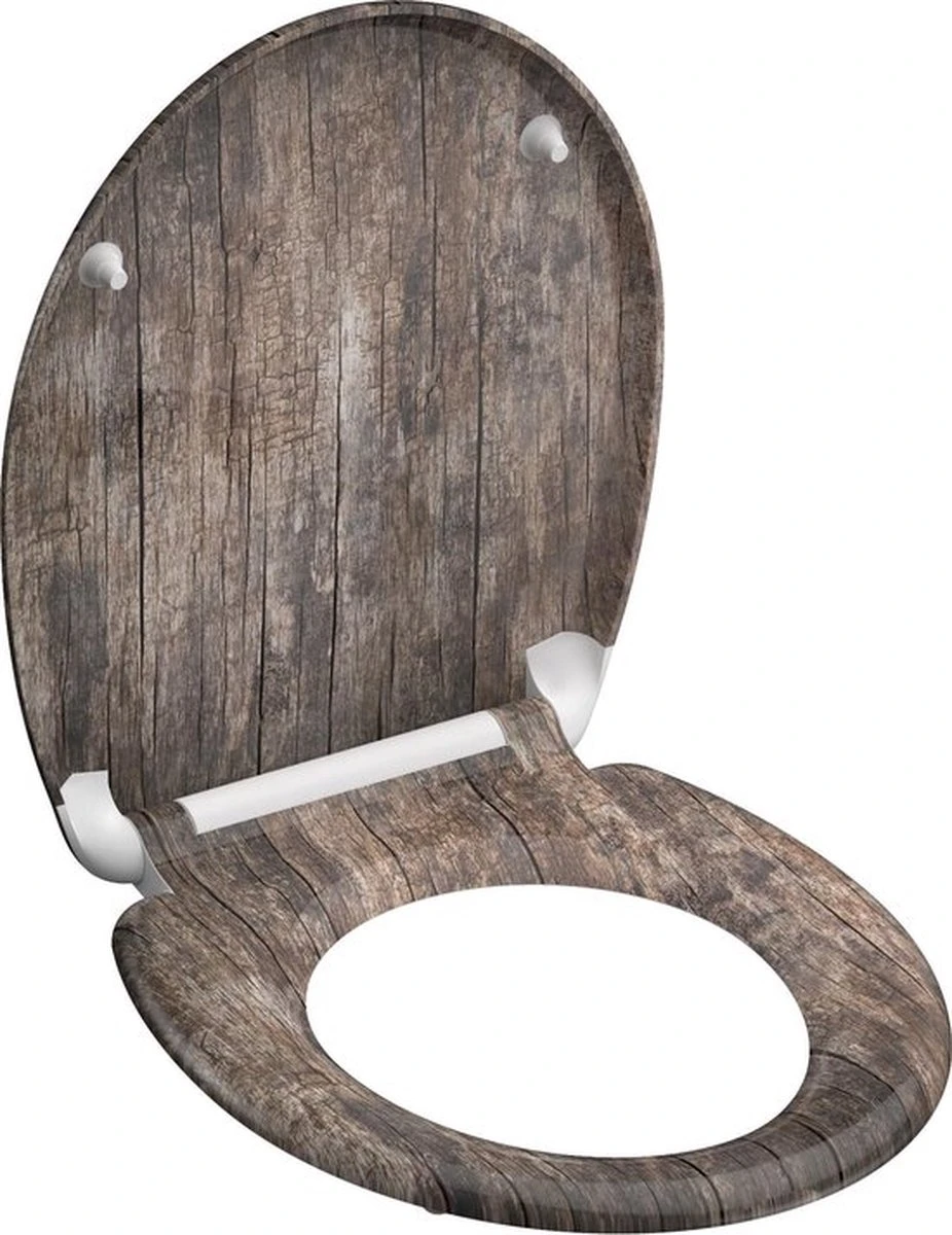 SCHÜTTE WC-Bril 82368 OLD WOOD - Duroplast - Soft Close - Afklikbaar - RVS-Scharnieren - Decor - 3-zijdige Print 4 SCHÜTTE WC-Bril 82368 OLD WOOD - Duroplast - Soft Close - Afklikbaar - RVS-Scharnieren - Decor - 3-zijdige Print - Afbeelding 2