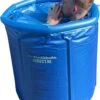 OpblaasbaarDirect | Opblaasbaar Bad - 1 Persoons Balkonbad - IJsbad / Tub Met Afvoerslang En Opblaasbare Rand - Met Comfortable Zitting - 75x80cm - Ijschallenge -Thuis Badkamer 928x1200