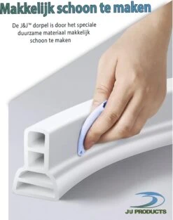 Merkloos Hoge Zelfklevende Waterkering Badkamer 200 Cm - Douchedorpel - Wateroverlast - Douchebak - Waterstopper - Sanitair Dorpel -Thuis Badkamer 947x1200 3