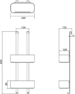 Tiger 2-Store - Ophangbaar Doucherek 25 Cm - Zwart -Thuis Badkamer 951x1200 1