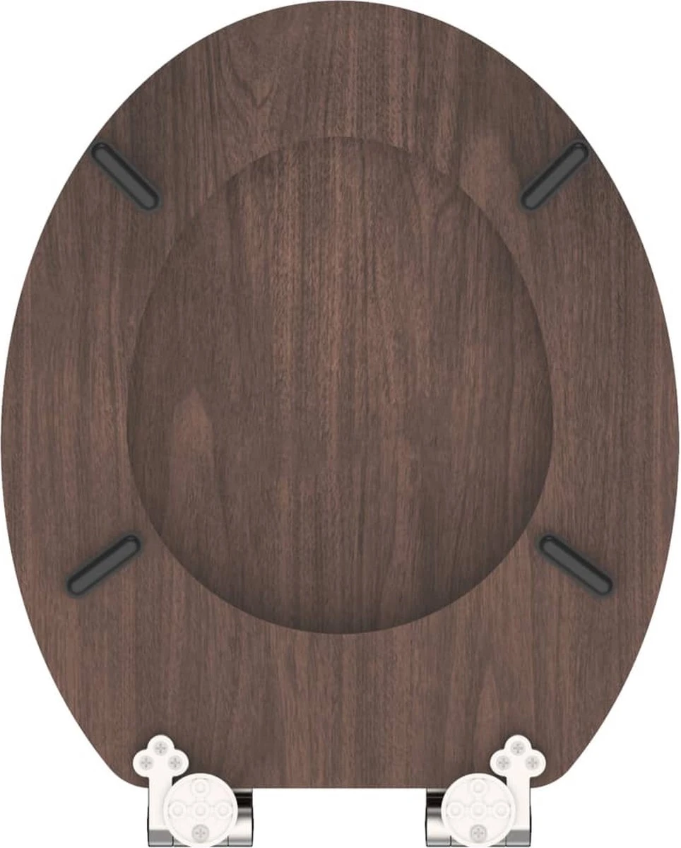 SCHÜTTE WC-Bril 80193 DARK WOOD - MDF-Hout - Soft Close - Verchroomde Scharnieren - Decor - 3-zijdige Print 6 SCHÜTTE WC-Bril 80193 DARK WOOD - MDF-Hout - Soft Close - Verchroomde Scharnieren - Decor - 3-zijdige Print - Afbeelding 4