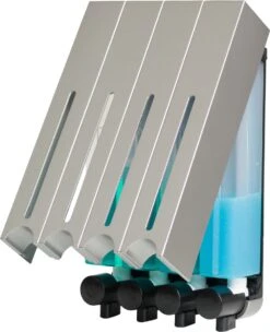 Aquathof, Zeepdispenser, RVS Kleur, 4 Kamer, 4 Reservoirs, 4x500ml, Hangend - Wandmontage 17 Aquathof, Zeepdispenser, RVS Kleur, 4 Kamer, 4 Reservoirs, 4x500ml, Hangend - Wandmontage -Thuis Badkamer 976x1200