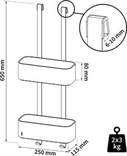 Tiger 2-Store - Ophangbaar Doucherek 25 Cm - Zwart -Thuis Badkamer 977x1200 15