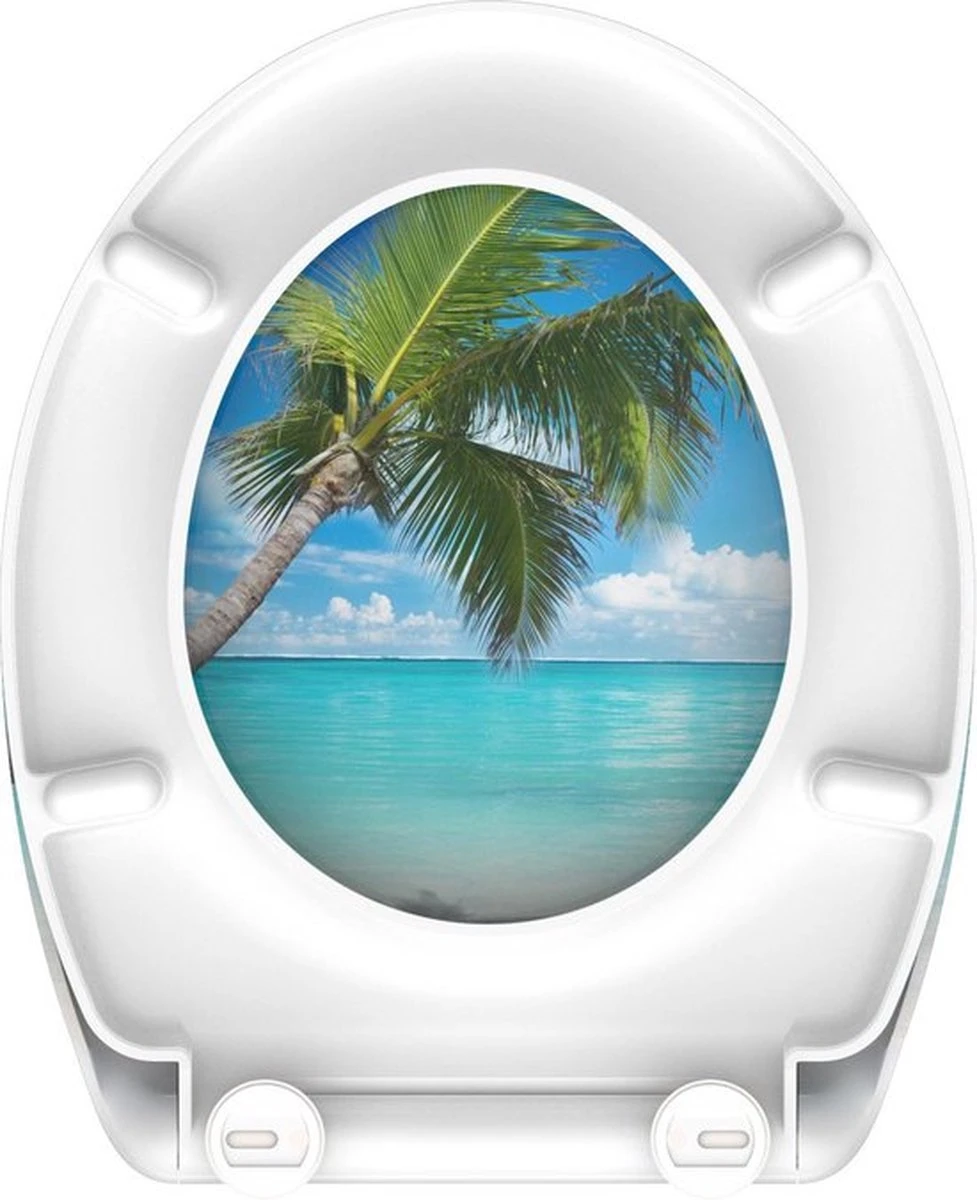 SCHÜTTE WC-Bril 82363 CARRIBEAN - Duroplast - Soft Close - Afklikbaar - RVS-Scharnieren - Decor - 3-zijdige Print 10 SCHÜTTE WC-Bril 82363 CARRIBEAN - Duroplast - Soft Close - Afklikbaar - RVS-Scharnieren - Decor - 3-zijdige Print - Afbeelding 8