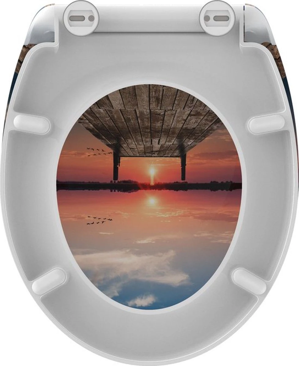 SCHÜTTE WC-Bril 82378 SUNSET SKY - Duroplast - Soft Close - Afklikbaar - RVS-Scharnieren - Decor - 3-zijdige Print 8 SCHÜTTE WC-Bril 82378 SUNSET SKY - Duroplast - Soft Close - Afklikbaar - RVS-Scharnieren - Decor - 3-zijdige Print - Afbeelding 6