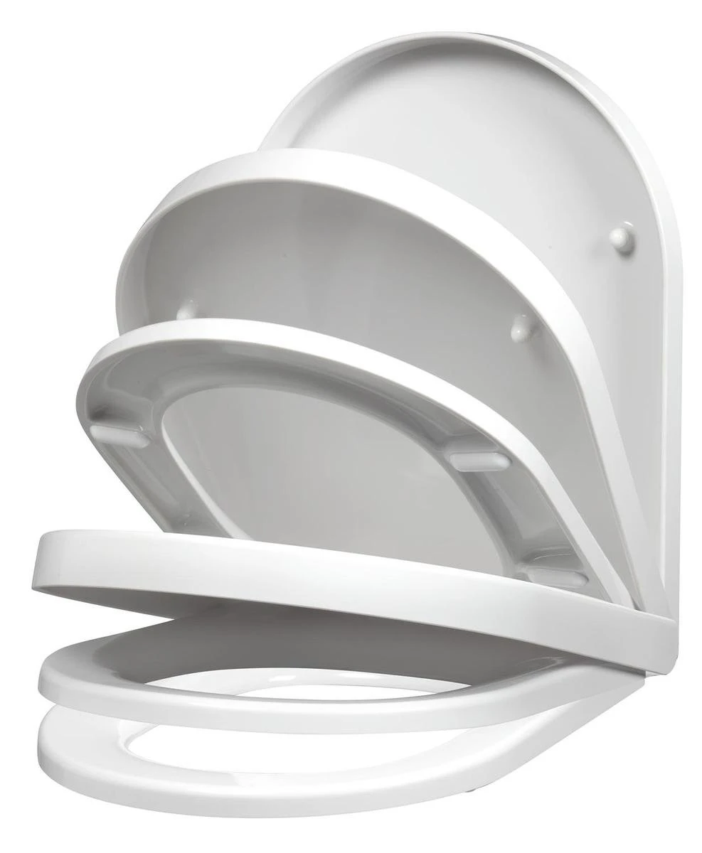 Allibert Wc-bril RAINBOW - D-vorm - Thermodure - Soft Close - Inox Scharnieren - Afklikbaar - Wit 3 Allibert Wc-bril RAINBOW - D-vorm - Thermodure - Soft Close - Inox Scharnieren - Afklikbaar - Wit