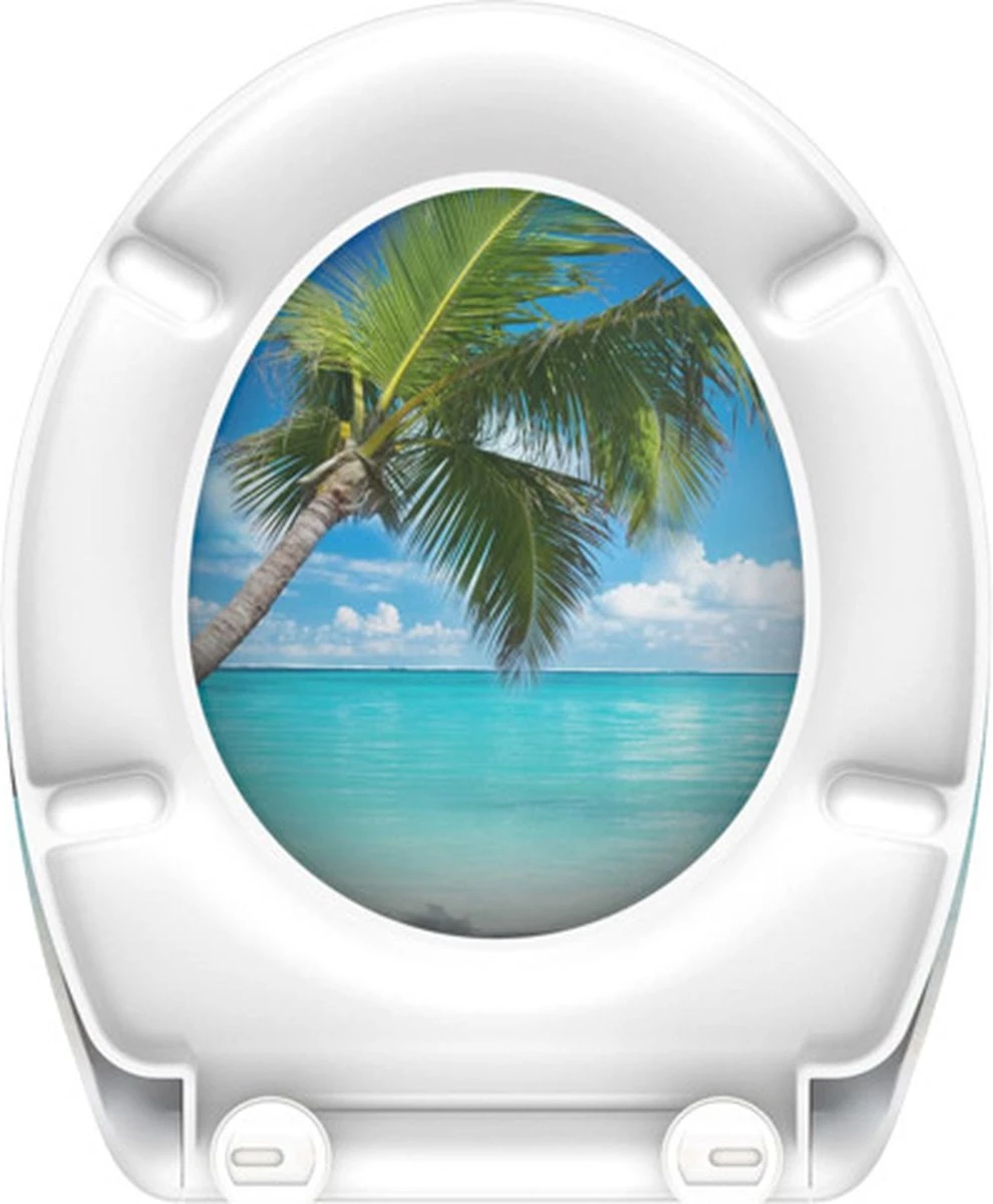 SCHÜTTE WC-Bril 82363 CARRIBEAN - Duroplast - Soft Close - Afklikbaar - RVS-Scharnieren - Decor - 3-zijdige Print 11 SCHÜTTE WC-Bril 82363 CARRIBEAN - Duroplast - Soft Close - Afklikbaar - RVS-Scharnieren - Decor - 3-zijdige Print - Afbeelding 9